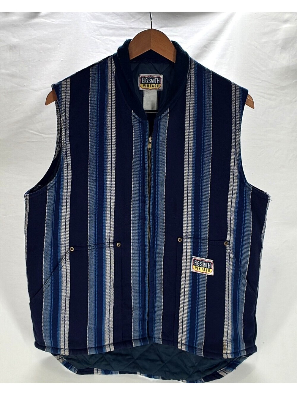 90s Big Smith Vintage Blanket Stripe Work Vest Quilted